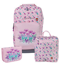 LEGO® Skoletaskesæt - Flowers - Optimo - 20,5 L - Lyserød