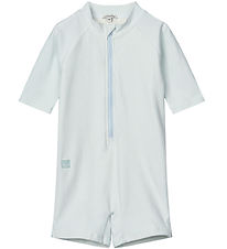 Liewood Badeheldragt - Max Seersucker - Y/D Stripe Pure Sky/Crem