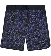 Lyle & Scott Badeshorts - Dark Navy m. Print
