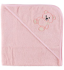 Nørgaard Madsens Babyhåndklæde - 75x75 cm - Rosa m. Bamse