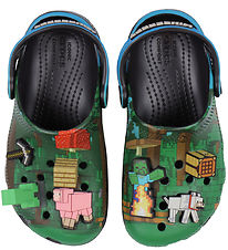 Crocs Sandaler m. Lys - Classic Clog K - Blå/Sort m. Minecraft