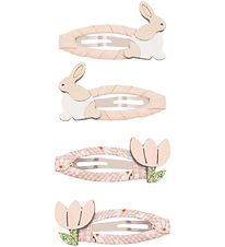 Mimi & Lula Hårspænder - 4-pak - 5 cm - Bunny & Flower Easter