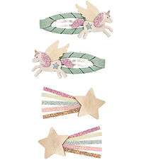 Mimi & Lula Hårspænder - 4 stk - 5 cm - Flying Unicorn Dreamland