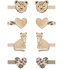 Mimi & Lula Hårclips - 8-pak - 3 cm - Larry Leopard