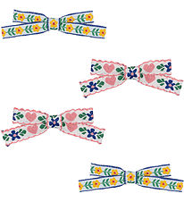 Konges Sløjd Hårspænder - 4-pak - Mini Bow - White/Rose