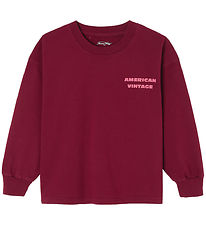 American Vintage Bluse - Fizvalley - Vintage Burgundy m. Print