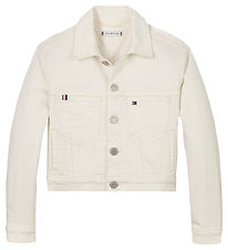 Tommy Hilfiger Denimjakke - Trucker - Hvid