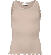 Rosemunde Top - Rib - Balta - Silver Lining m. Blonder