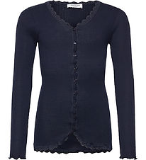 Rosemunde Cardigan - Rib - Balta - Navy m. Blonder