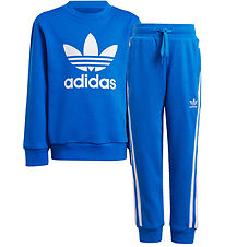 adidas Originals Sweatsæt - Trefoil - Blå m. Hvid