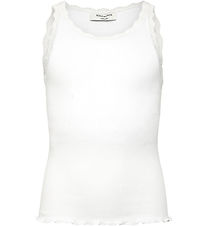 Rosemunde Top - Rib - Balta - New White m. Blonder