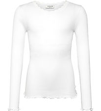 Rosemunde Bluse - Rib - Balta - New White m. Blonder