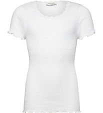 Rosemunde T-shirt - Rib - Balta - New White m. Blonder
