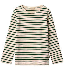 Wheat Bluse - Stig - Green Stripe