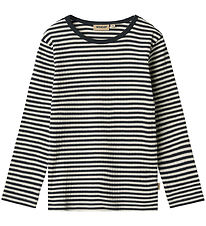 Wheat Bluse - Rib - Stig - Navy Rib Stripe