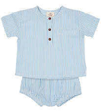 Copenhagen Colors Shortssæt - Sky Blue W Cream Stripe