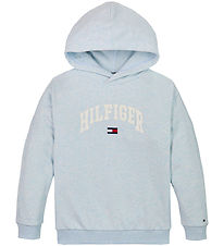 Tommy Hilfiger Hættetrøje - Varsity - Breezy Blue Heather