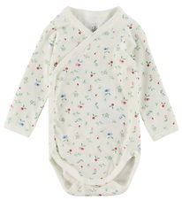 Petit Bateau Slå-om Body l/æ - Marshmallow/Multicolor