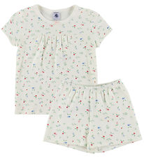 Petit Bateau Nattøj - 2-Delt - Marshmallow/Multicolor