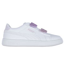 Puma Sko - Smash 3.0 L Glitter Velcro V PS - White/Lavender Aler