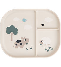 Done By Deer Inddelt Tallerken - Tiny Farm - Powder