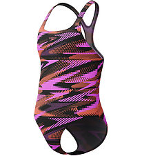 Speedo Badedragt - HyperBoom Allover Medalist - Sort/Lilla/Orang