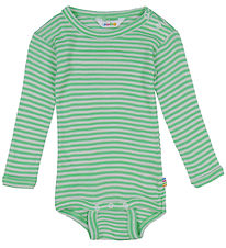 Joha Body l/æ - Rib - Uld/Silke - Off White/Grøn