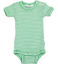 Joha Body k/æ - Rib - Uld/Silke - Off White/Grøn