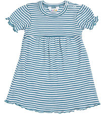 Joha Kjole - Rib - Uld/Silke - Off White/Blå