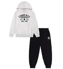 Converse Sweatsæt - Hættetrøje/Bukser - Birch Heather/Sort