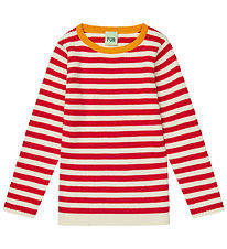 FUB Bluse - Rib - Ecru/Ruby Red