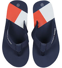 Tommy Hilfiger Klipklapper - Flag Print - Blå