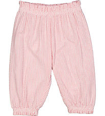 Müsli bukser - Seesucker Stripe -Flared - Balsam Cream/Bubblegum
