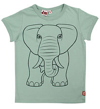 DYR T-shirt - DyrHide - Herb Green Outline Elefant
