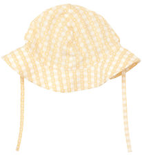 Flöss Solhat - Olivia - Soft Yellow Heart Gingham