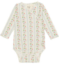 Flöss Slå-om Body l/æ - Abigail - Soft White/Bright Blue