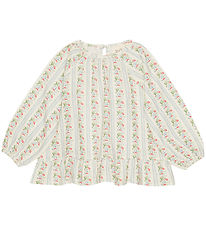 Flöss Bluse - Abigail - Soft White/Bright Blue