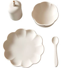 Jack o Juno Spisesæt - Silikone - 4 Dele - Poppy - Cream