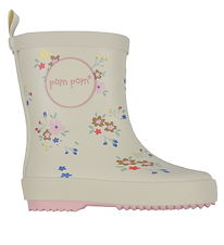 Pom Pom Gummistøvler - Flower AOP