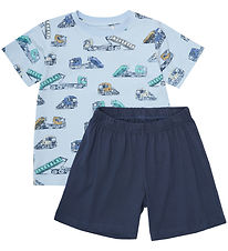 Minymo Shortssæt - T-shirt/Shorts - Skyway m. Lastbiler