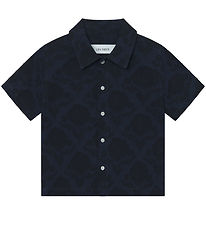 Les Deux Skjorte - Lesley Flower Tile - Navy/Dark Navy