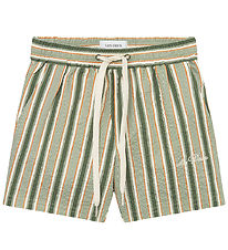 Les Deux Badeshorts - Stan Stripe - Chive Green/Thai Curry
