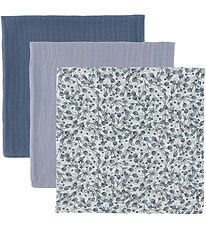 Sebra Stofbleer - 3-pak - 75x75 cm - Blue Olive/Forest lake Blue