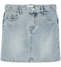 Vero Moda Girl Nederdel - VmBling - Light Blue Denim/Rhinestones
