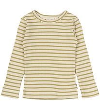 Petit Piao Bluse - Rib - Modal - Khaki/Dark Off White