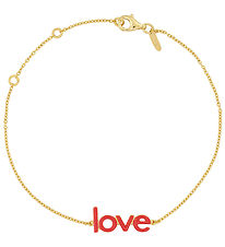 Design Letters Armbånd - Keywords Chain - 18k Guldbelagt - Coral