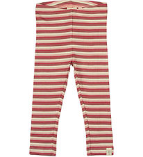 Petit Piao Leggings - Rib - Modal - Light Berry Multi Stripe