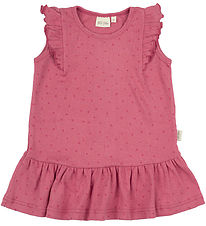 Petit Piao Kjole - Rib - Modal- Frill Dot - Light Berry