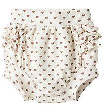 Lil Atelier Blebadebukser - NbfFiona - Turtledove m. Hjerter