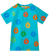 Småfolk T-shirt - Blue Atoll m. Æbler